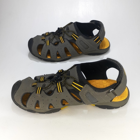 Kombu Sandals Gray with Yellow Accents Sz5 - Picture 8 of 8